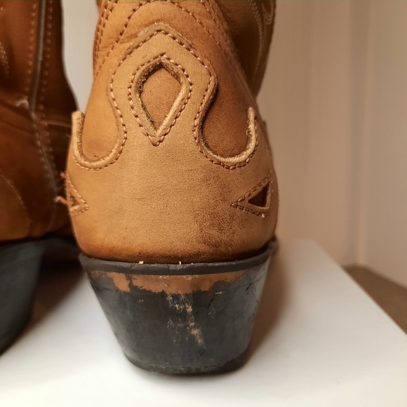 Durango Western Boots RD5302 Tooled Leather Distressed Camel Brown Womens 7.5 - Picture 8 of 14